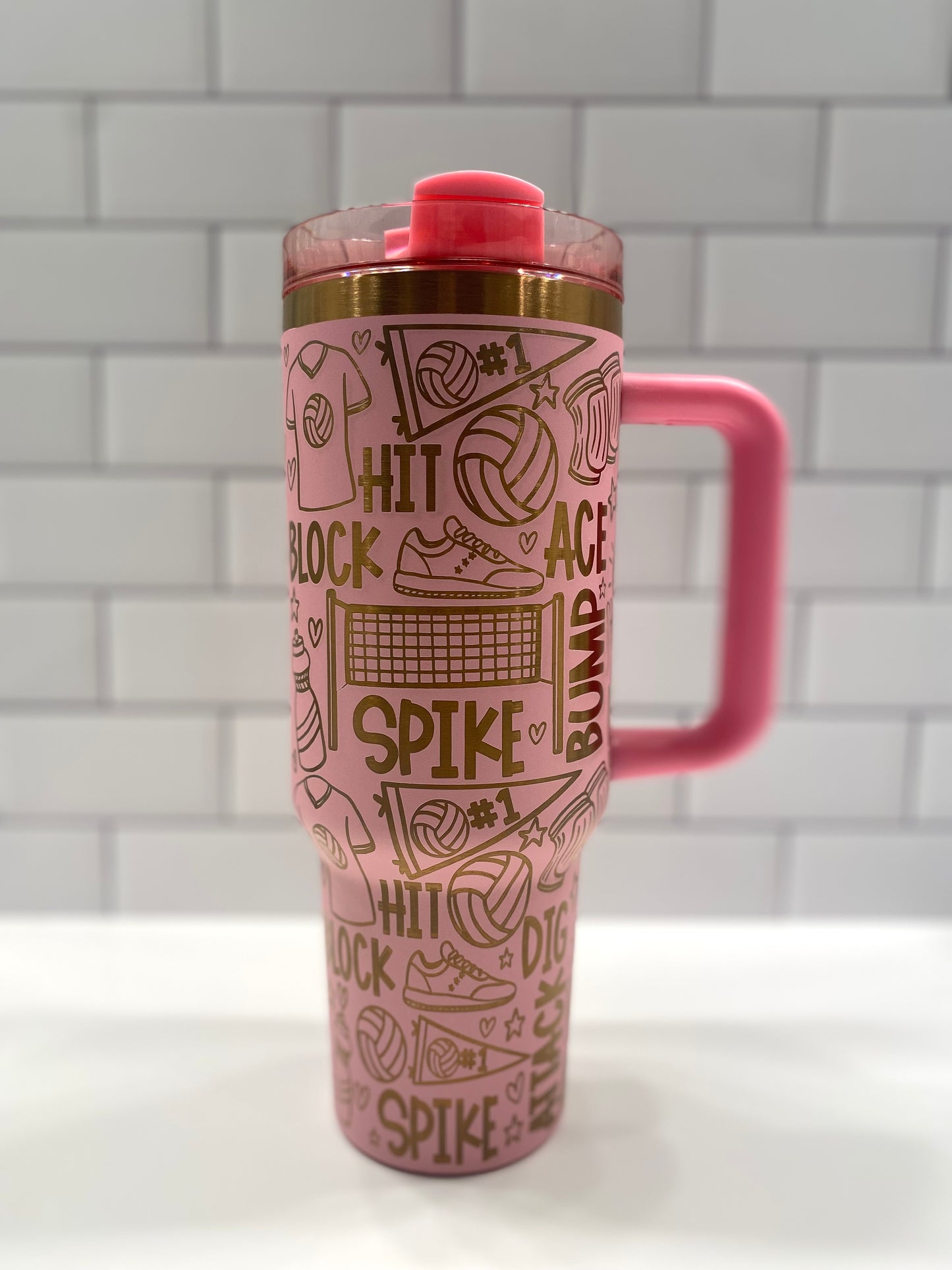 40oz Volleyball Tumbler