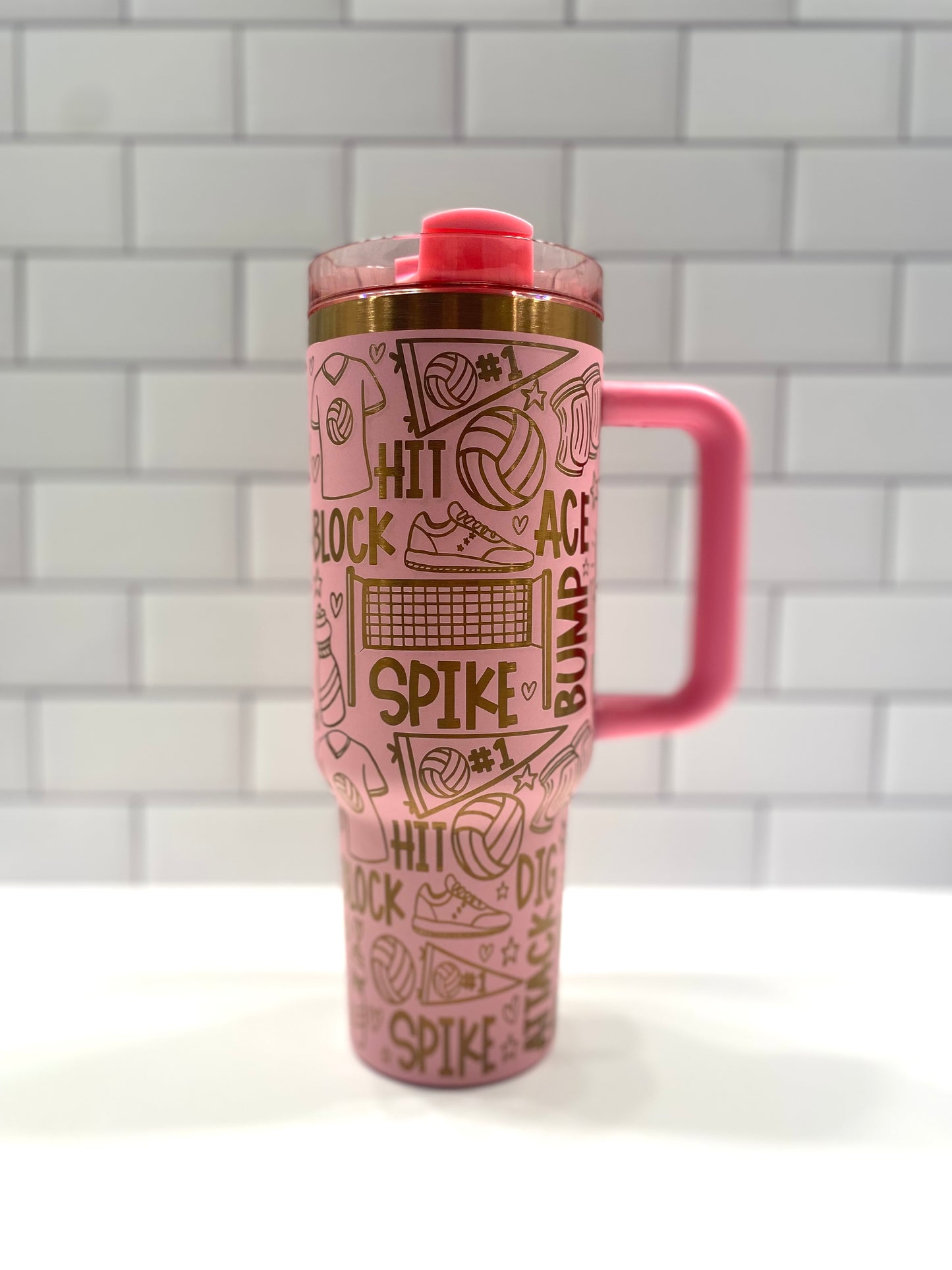 40oz Volleyball Tumbler