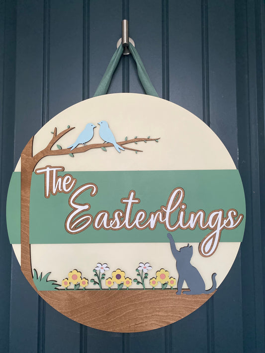 Spring Outdoor Scene Door Hanger