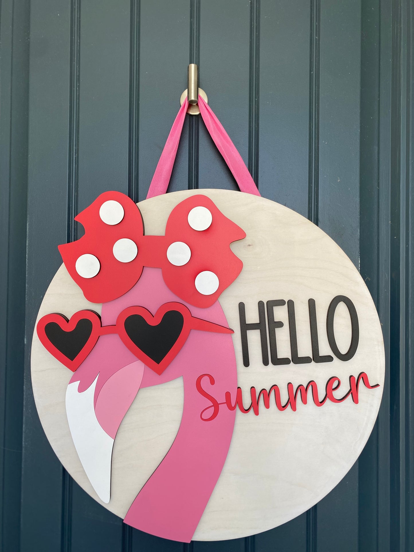 Feelin’ Flockin’ Fabulous Flamingo Door Hanger