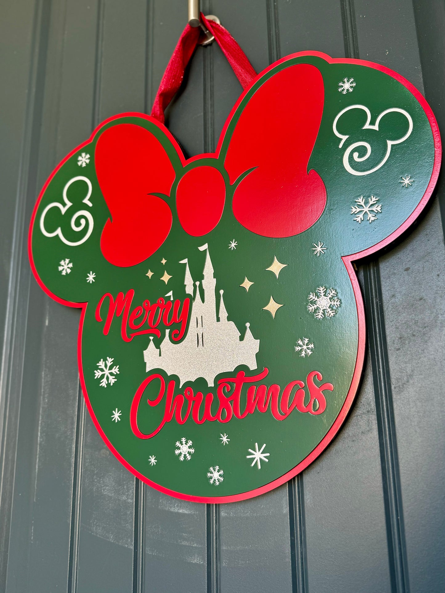 Merry Christmas Minnie Mouse Door Hanger