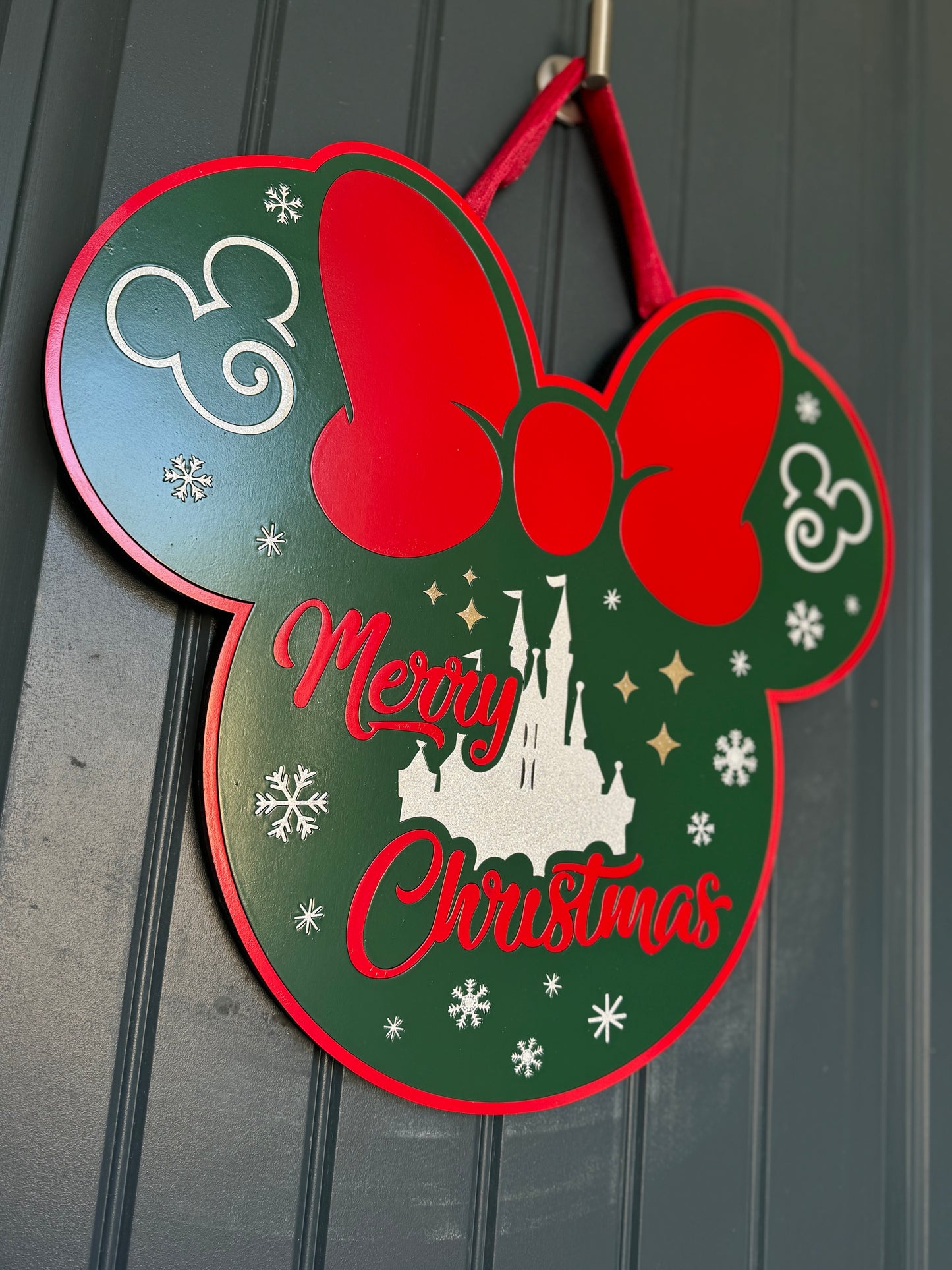 Merry Christmas Minnie Mouse Door Hanger