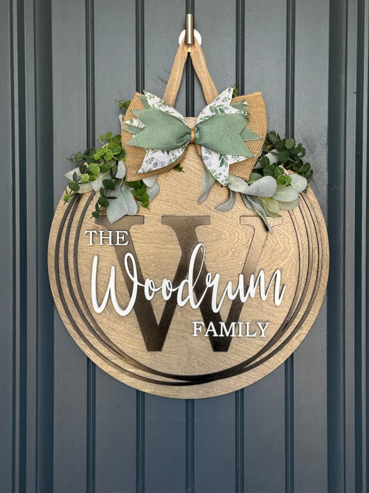 Personalized Family Name Door Hanger