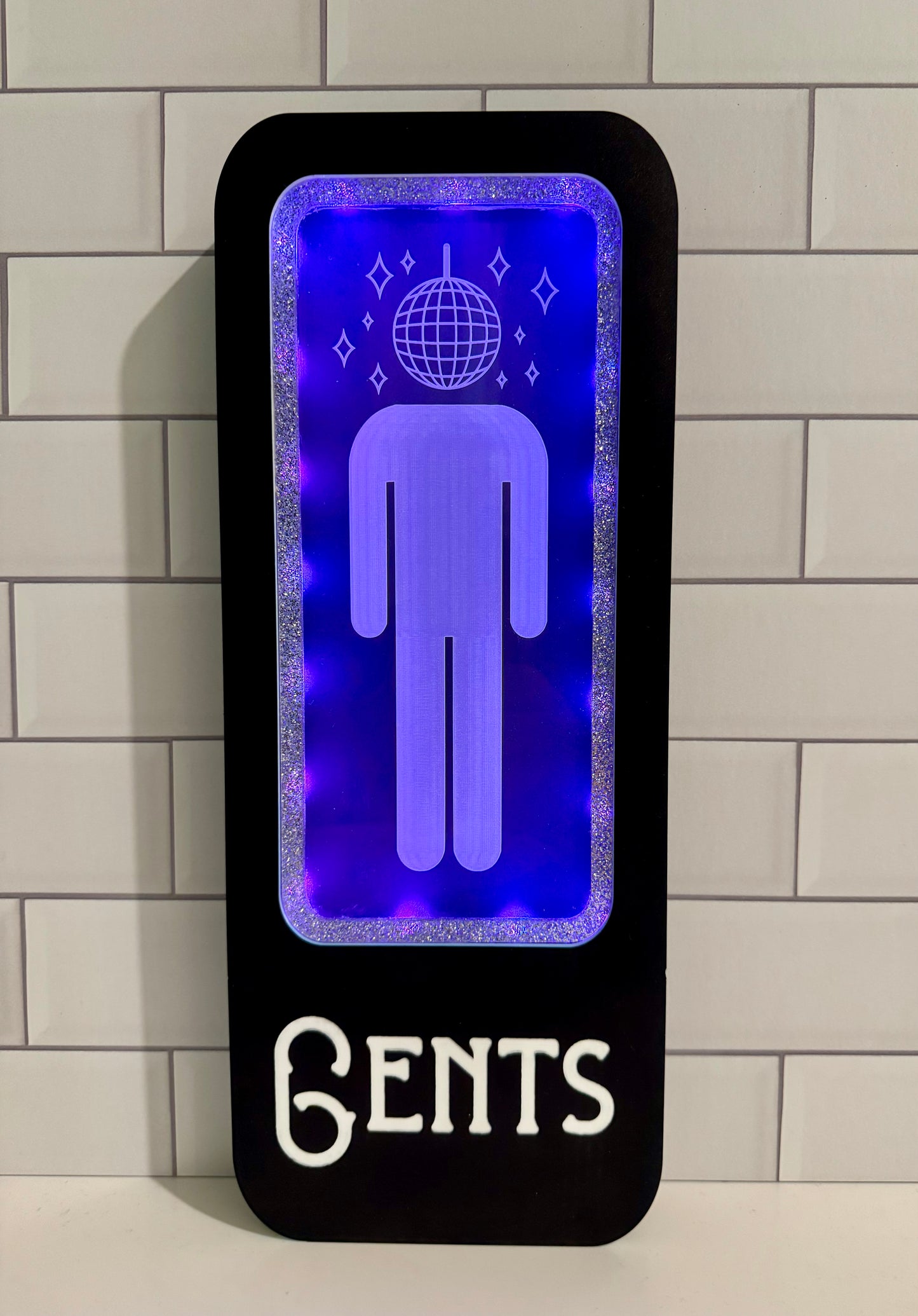 Disco Ball Bathroom Signs
