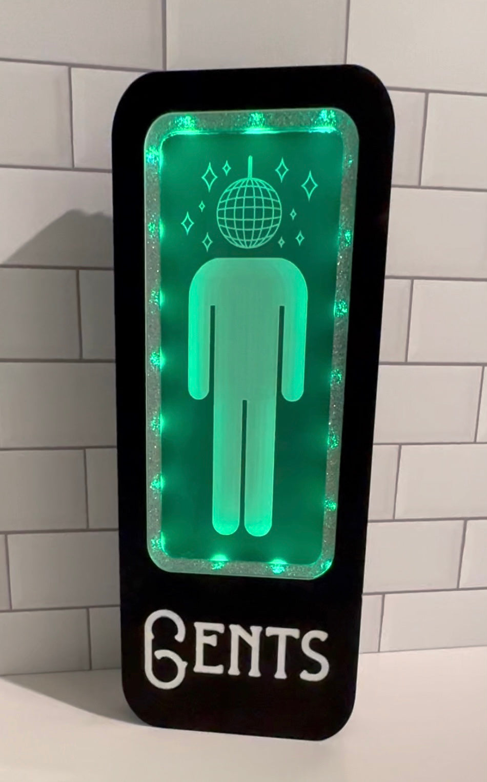 Disco Ball Bathroom Signs