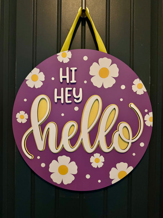 Hi Hey Hello Door Hanger