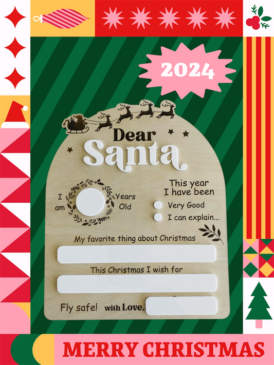 Dear Santa Wood Photo Prop