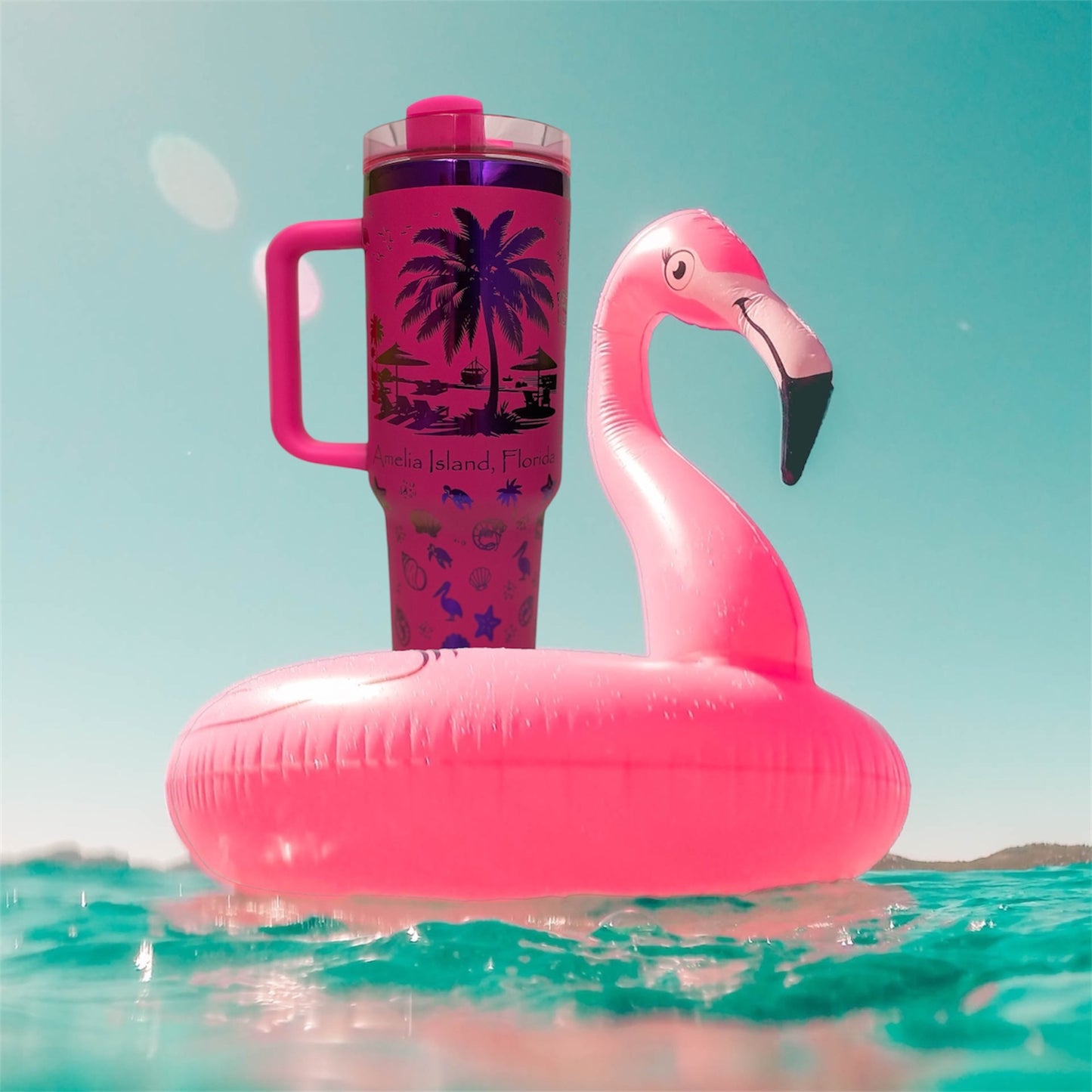 40oz Personalized Tropical Tumbler