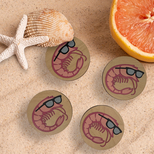 Coastal Quirky Shrimp Coasters