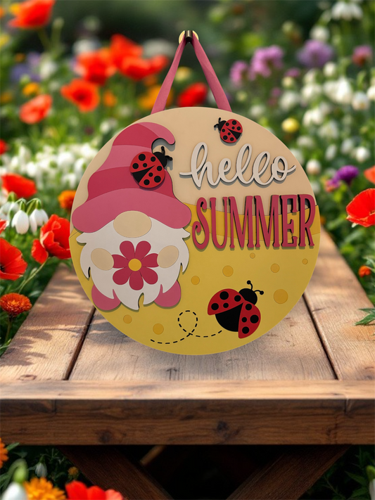 Gnome Sweet Gnome for Summer Door Hanger