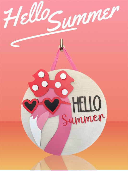 Feelin’ Flockin’ Fabulous Flamingo Door Hanger