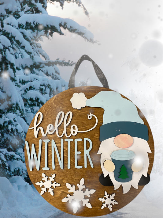 Sippin’ Through The Snow Door Hanger