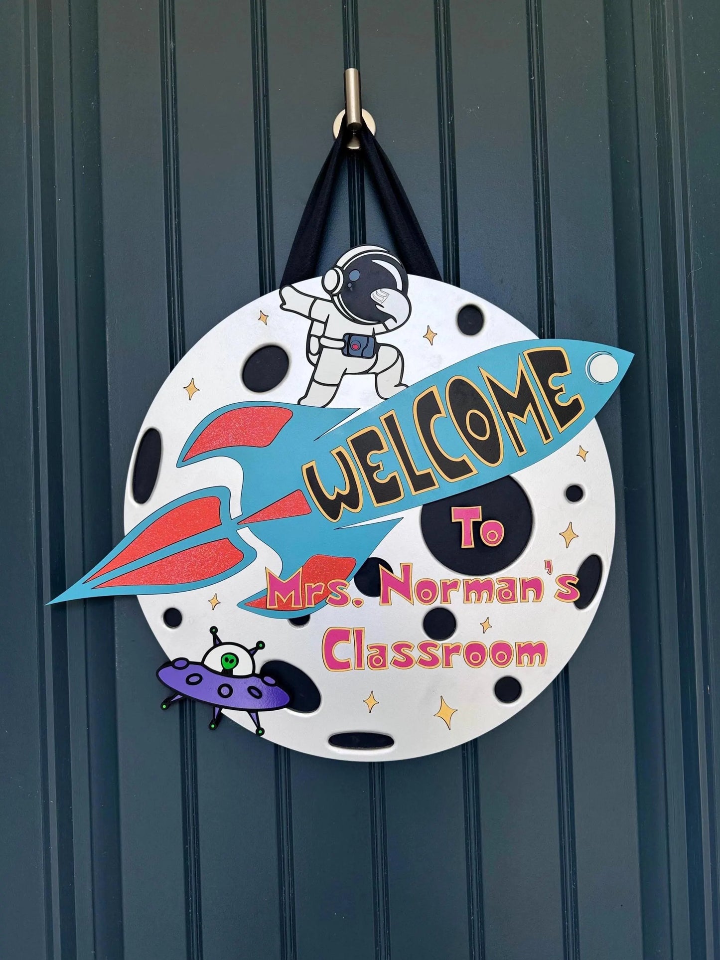Blast Off Space Themed Door Hanger