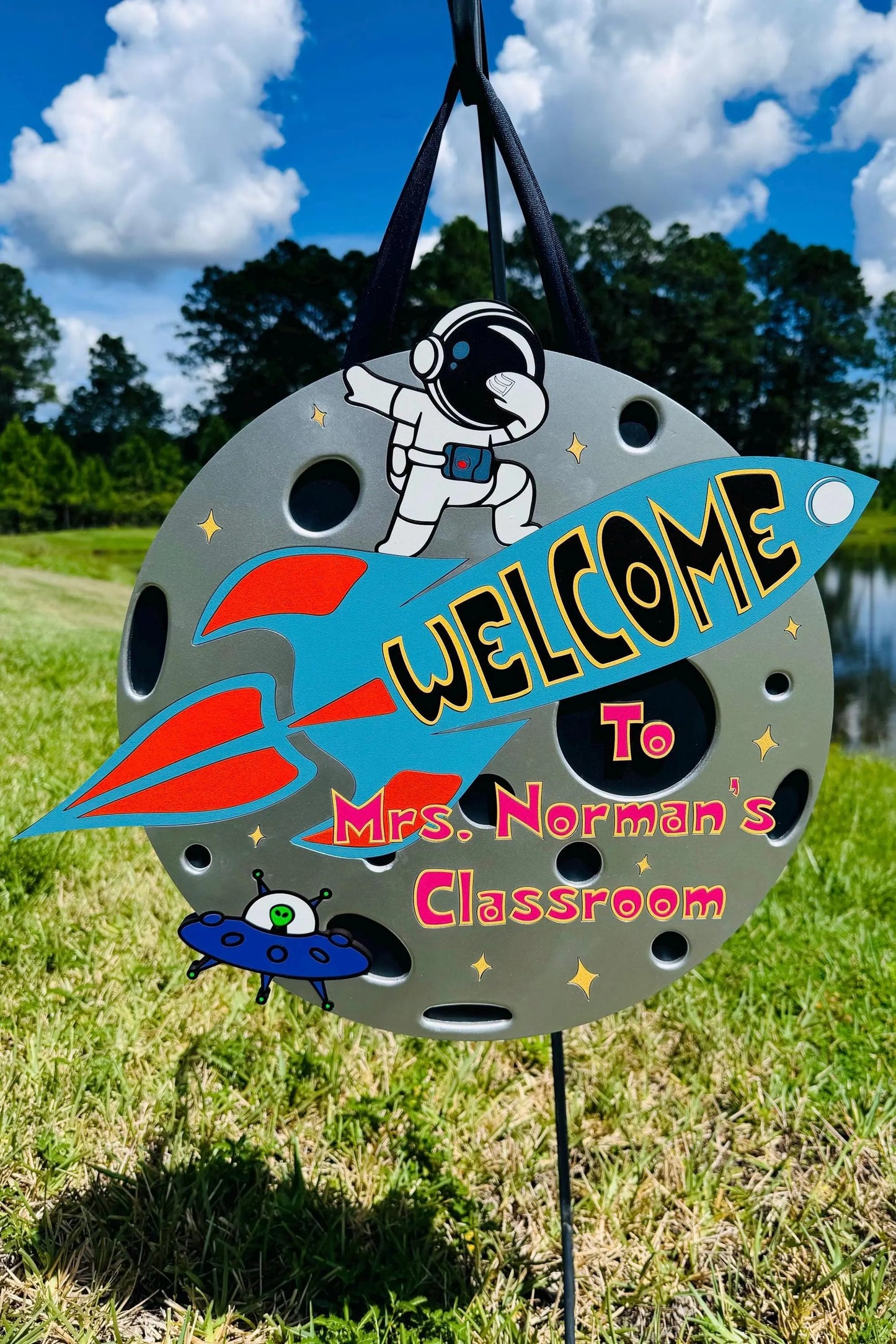 Blast Off Space Themed Door Hanger