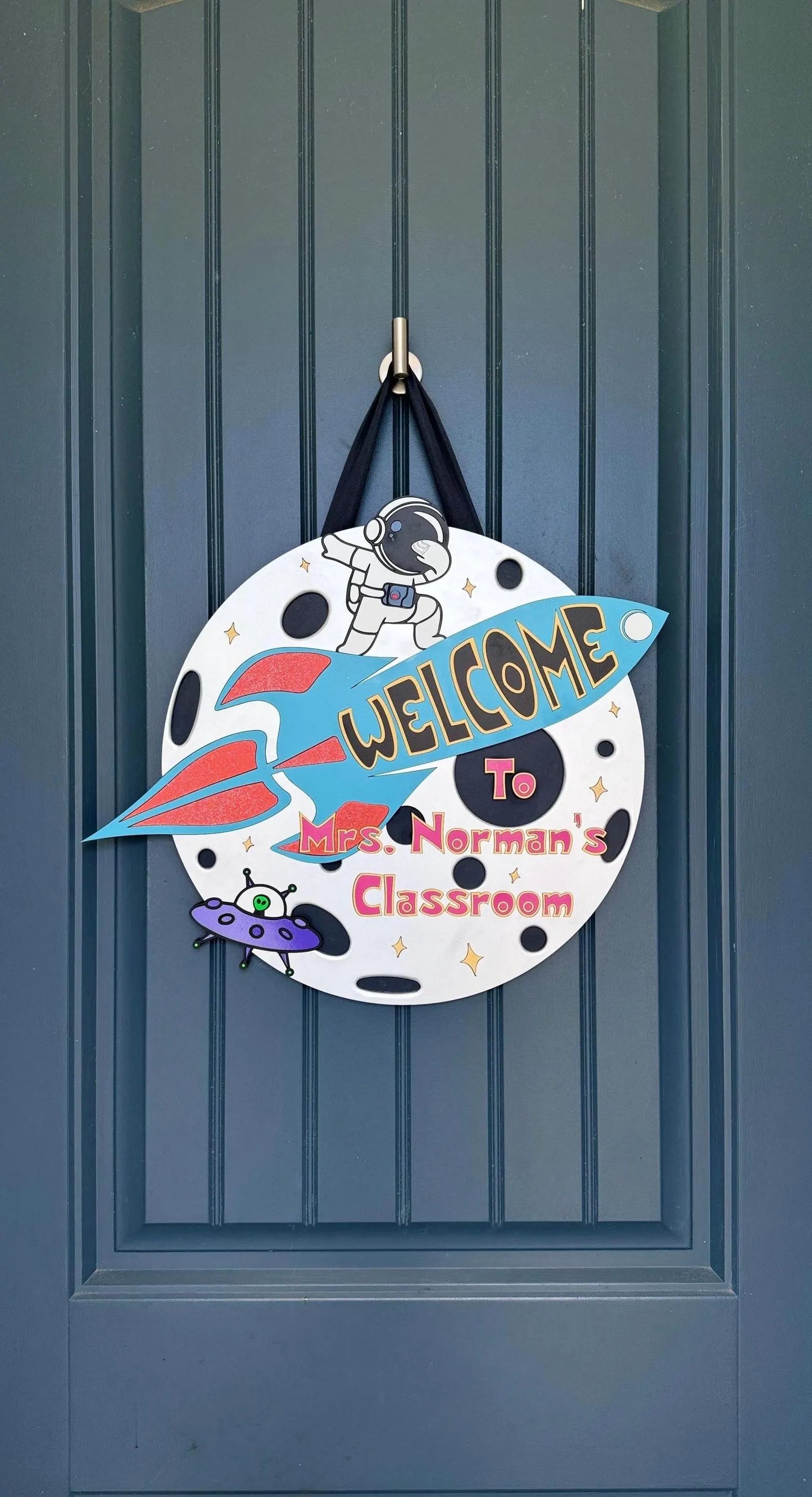 Blast Off Space Themed Door Hanger
