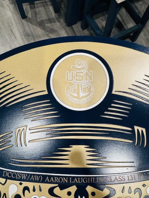 United States Navy Sugar Skull Wood Wall Plaque