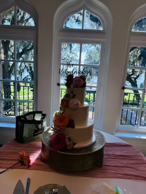 Laser Engraved Wood Cake Topper