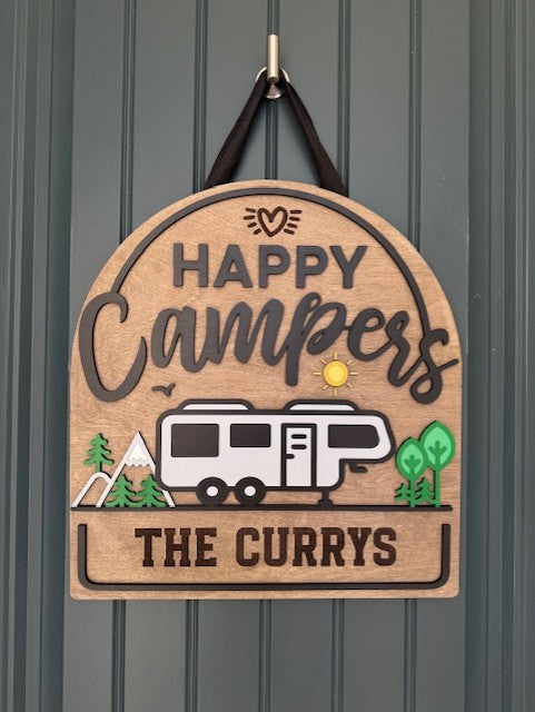 Let's Go Camping Door Hanger