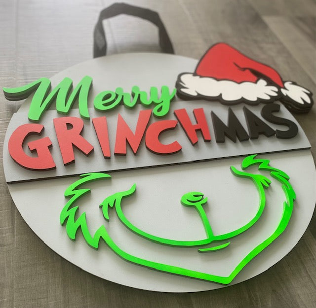 Merry Grinchmas Door Hanger