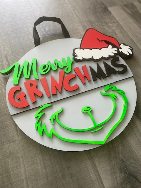 Merry Grinchmas Door Hanger