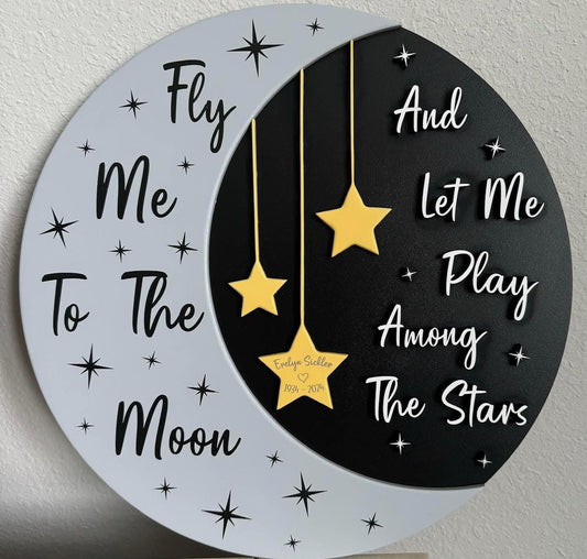 Fly Me To The Moon In Memory Wall Sign