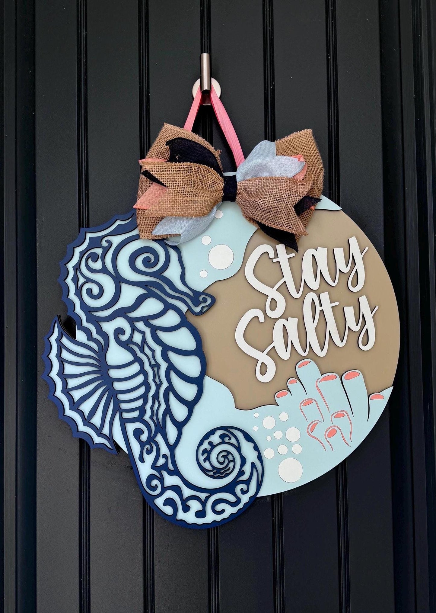 Stay Salty Seahorse Door Hanger
