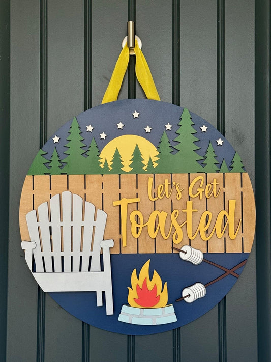 Let's Get Toasted Door Hanger