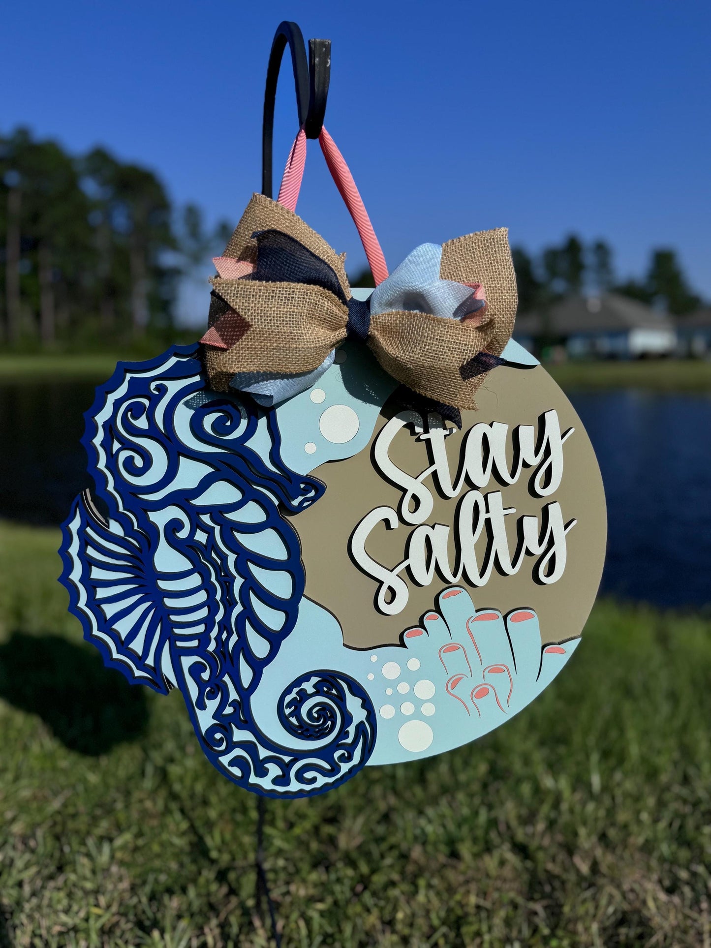 Stay Salty Seahorse Door Hanger