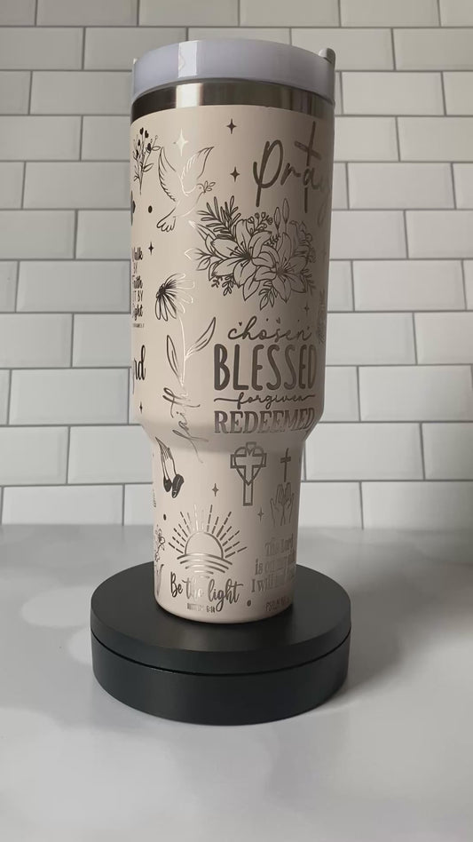 40oz Drink in His Word Tumbler
